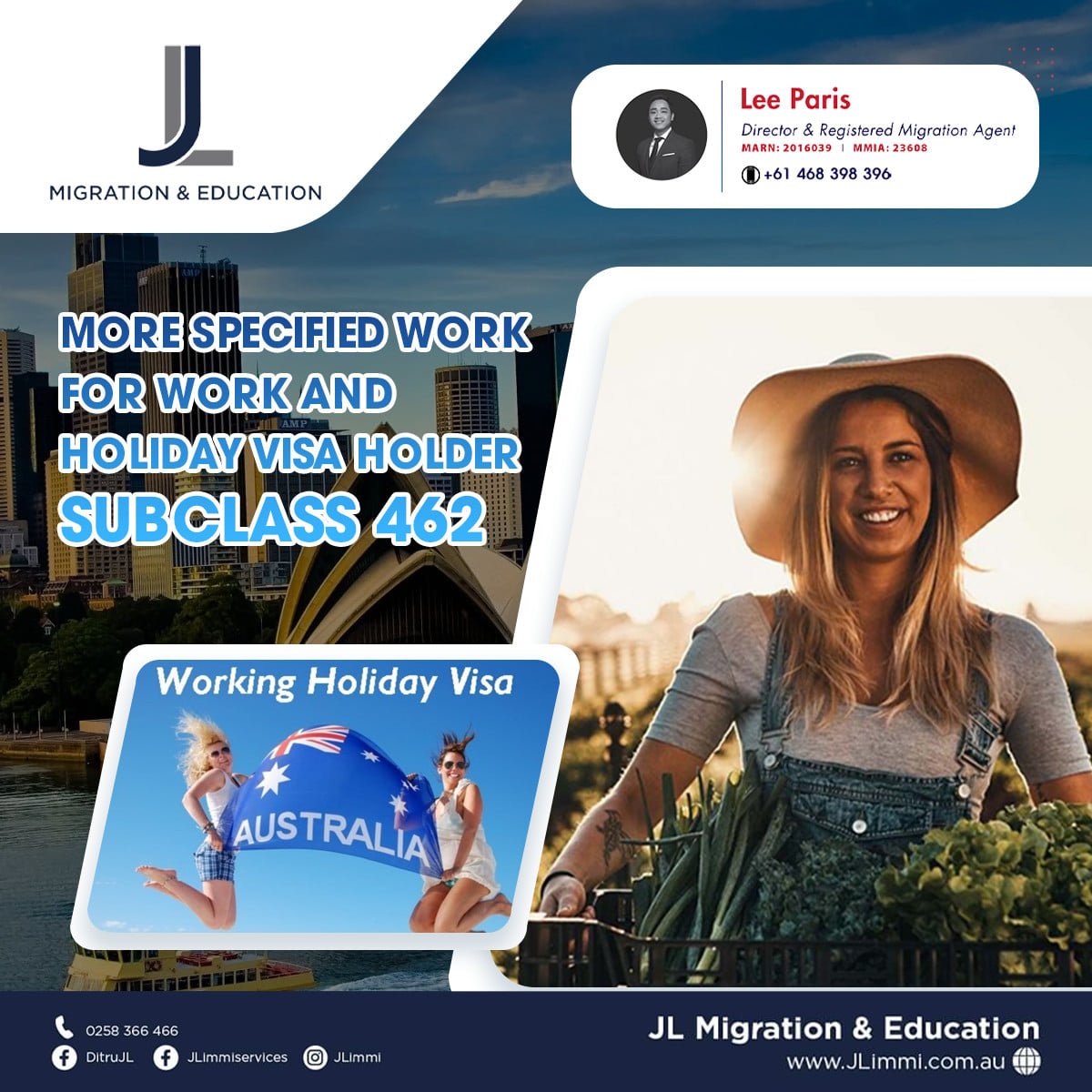 More specified work for Work and Holiday visa Holder subclass 462 More specified work for Work and Holiday visa Holder subclass 462